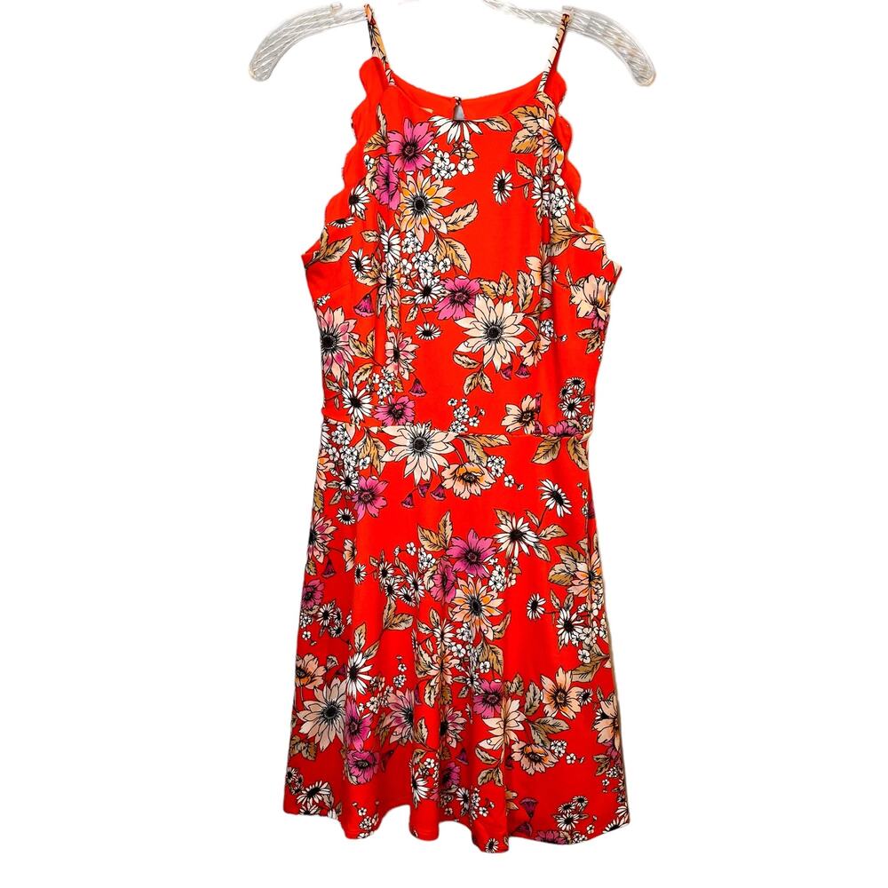 The General Good Scalloped Floral Sleeveless Dress Women's Size M